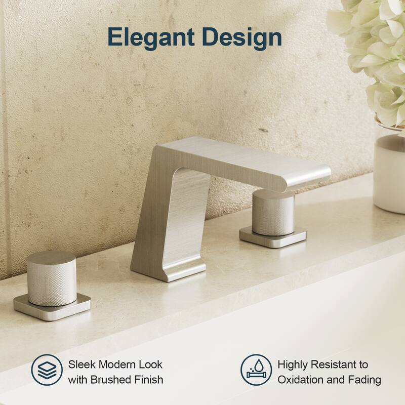 GRANDJOY 10" Rainfall Shower System with 2-Handle Waterfall Bathroom Sink Faucet Combo Set