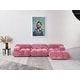 preview thumbnail 7 of 27, Daimion 4 Pieces Upholstered Sectional Pink Chenille