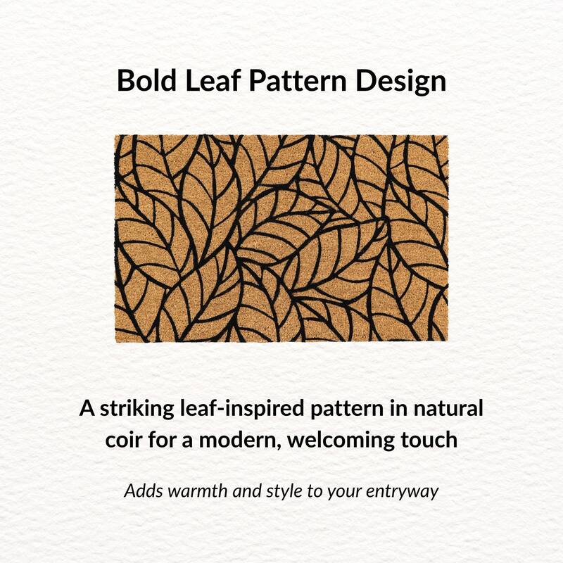 Modern Leaf Pattern Welcome Mat