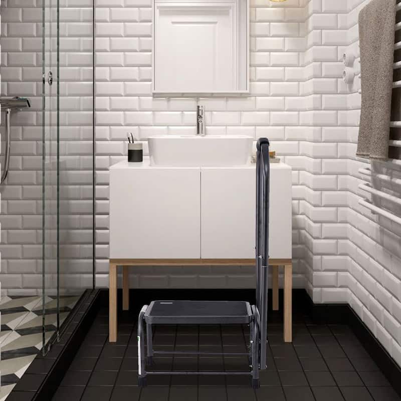 Costway Non-Slip Handy Support Step Stool w/ Handle 330 Lbs Load