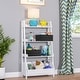 preview thumbnail 26 of 26, RiverRidge Kids 4-Tier 24in Ladder Shelf Toy Organizer with 3 Open Display Shelves- White with Two 5" Fabric Bins Taupe