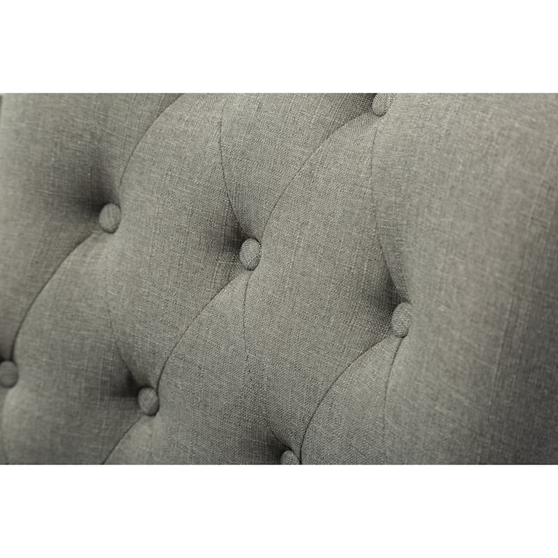 Luxurious Dressing Chair Gray Side Chair with Nailhead Trim, Vanity Chair Reception Chair with Wood Legs Set of 2