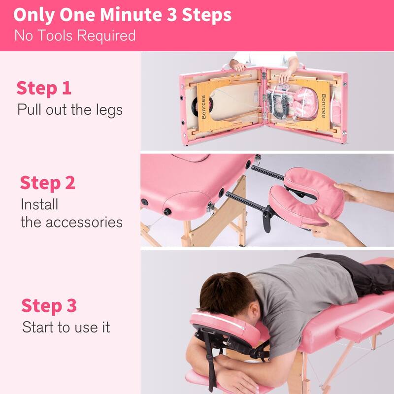 Massage Table 84 Inches Long Portable with Carry Case Table