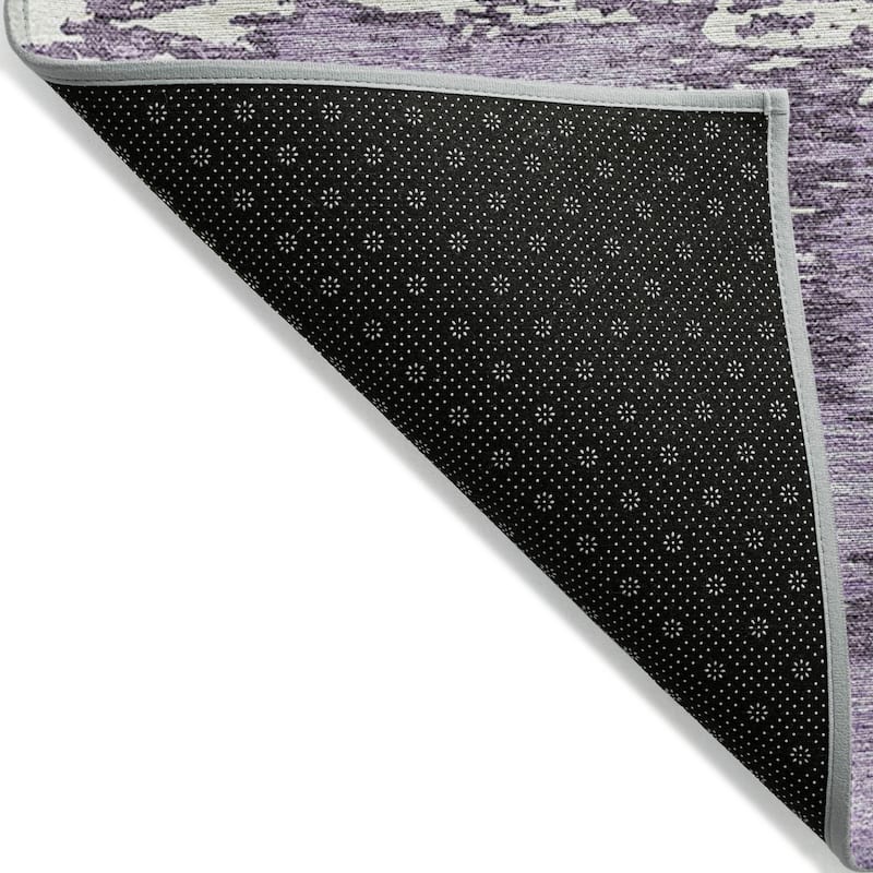 Machine Washable Indoor/ Outdoor Abstract Pixels Chantille Rug
