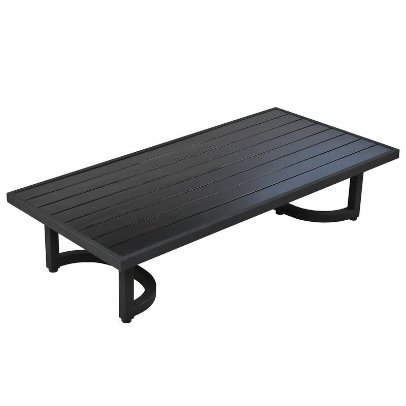 Outdoor Steel Patio Sofa Set with Coffee Table and Water-Resistant Cushions