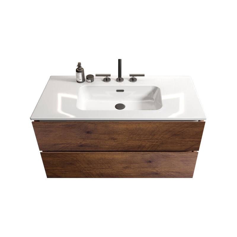 Wall Mounted Bathroom Vanity with Ceramic Sink