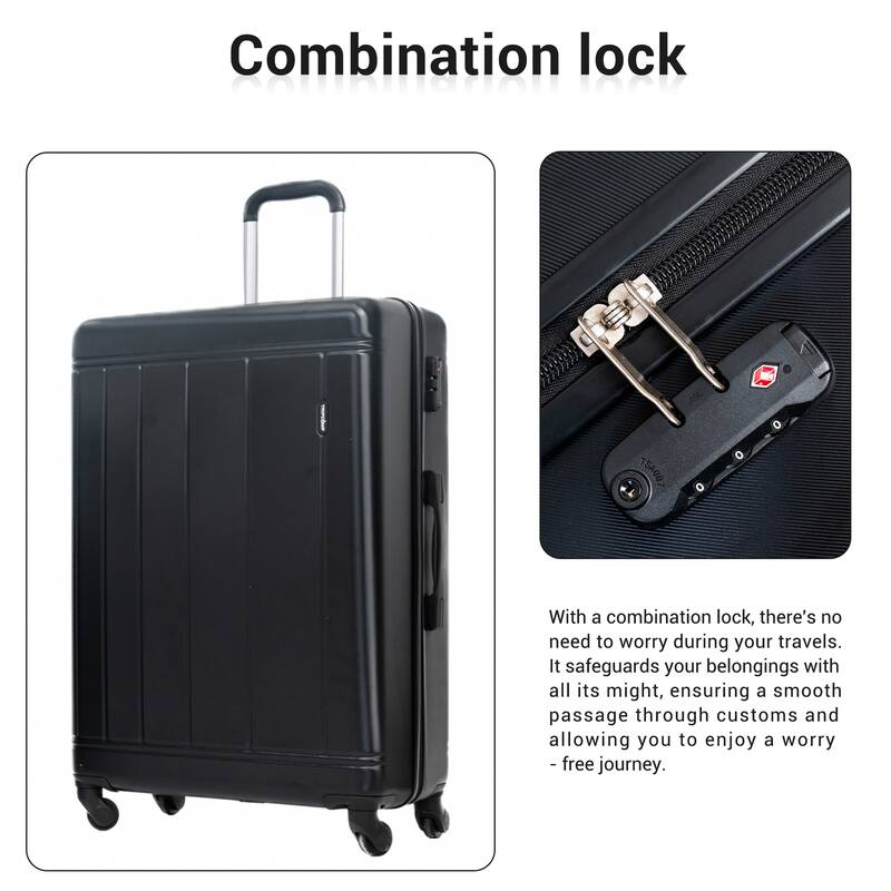 9-Piece Set ABS+PC Hardshell Carry on Luggage Set with bags