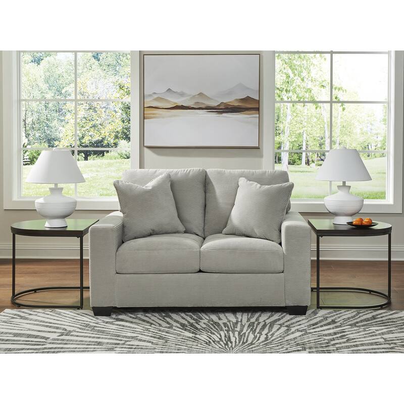 Signature Design by Ashley Ammon Light Gray Loveseat - 62" W x 40" D x 38" H