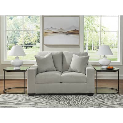 Signature Design by Ashley Ammon Light Gray Loveseat - 62" W x 40" D x 38" H