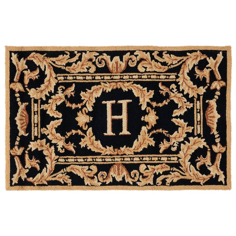 SAFAVIEH Handmade Monogram Berendine Casual Rug - 2'6" x 4' - H - Black - Rectangle
