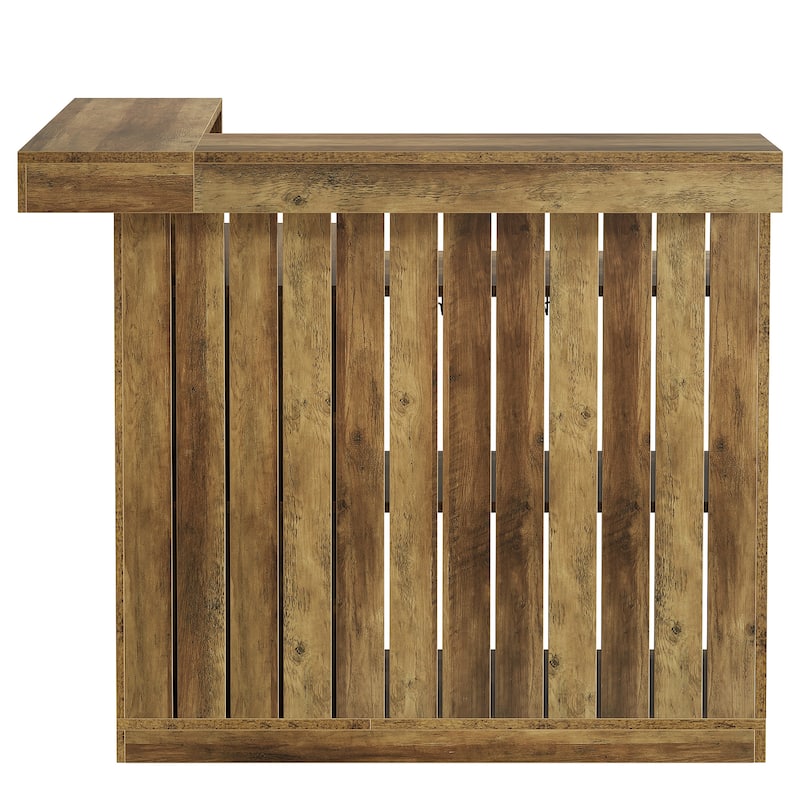 Industrial L-Shaped Corner Home Bar Cabinet with Wine Glass Racks