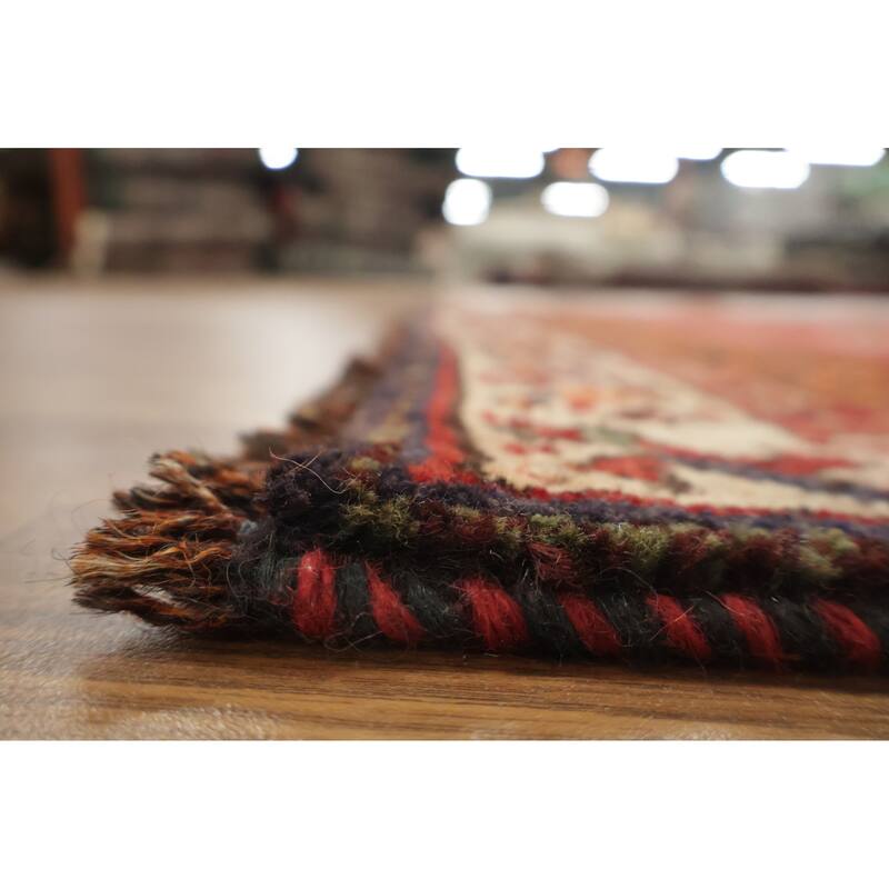 Hand Knotted Oriental 100% Wool Carpet Traditional Tribal Red Qashqai Area Rug - 9' 1'' X 4' 8''