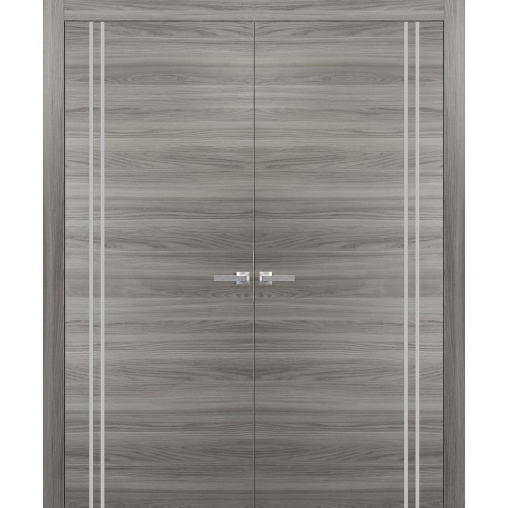 Solid French Double Doors 36 x 80 Planum 0310 Ginger Ash with