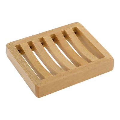 Portable Square Soap Dish for Bathroom for Kitchen 4.53"x3.74"x0.79" Brown 1 Pc