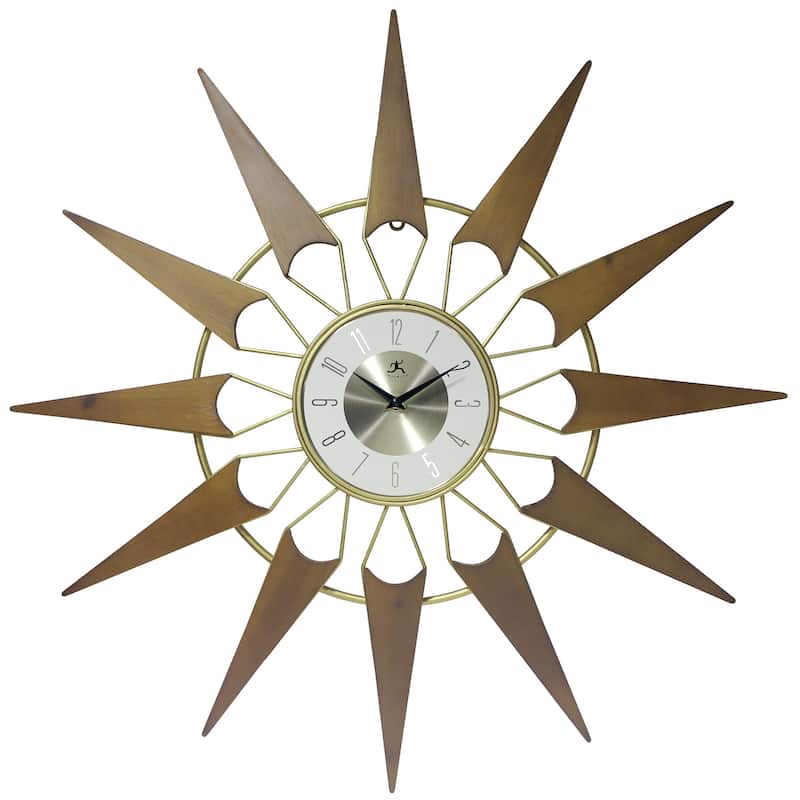 Nova Starburst Mid-century Wall Clock by Infinity Instruments - 30.5 x 1.625 x 30.5