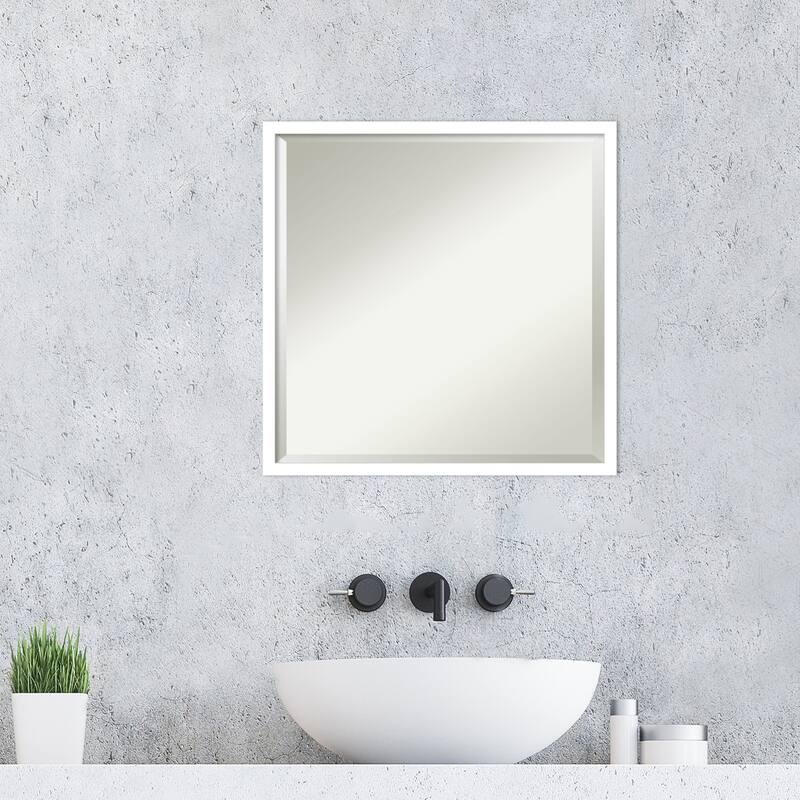 Beveled Wood Bathroom Wall Mirror - Svelte Frame