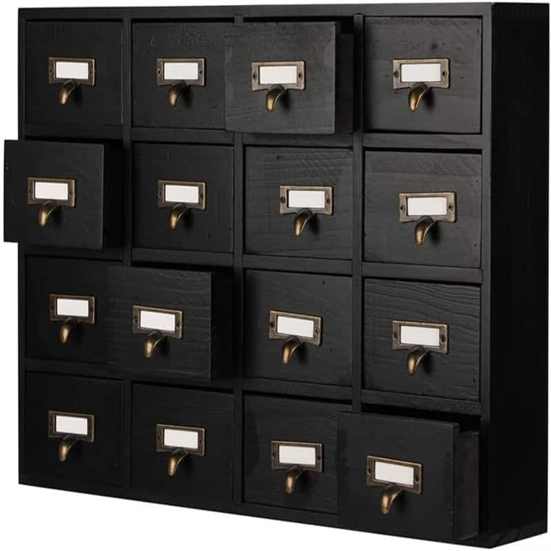 16 Drawers Cabinet - Black