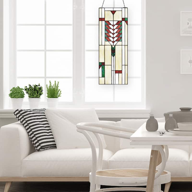 River of Goods 23.375"H Velt Praire Stained Glass Window Panel
