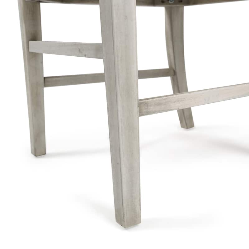 Acacia Wood Dining Chairs Set of 2, Side Chair with X-Shaped Backrest