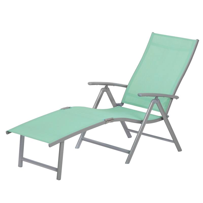 Pellebant Outdoor Folding Adjustable Aluminum Patio Chaise Lounge Chair