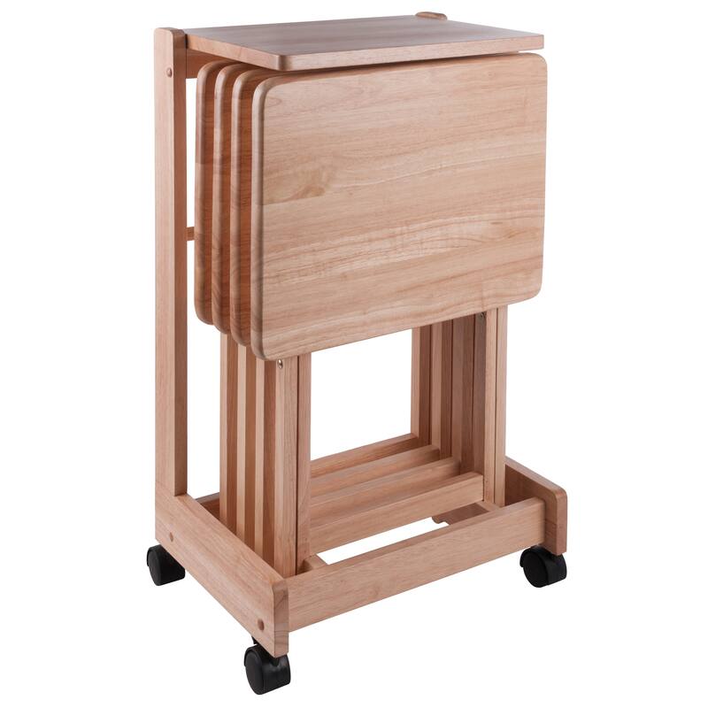 Brienda 5-Pc Snack Table Set, Flip Top - 19.13 x 14.17 x 32.2 inches