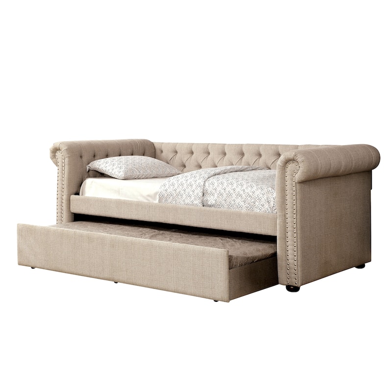 Furniture of America Filt Contemporary Daybed with Twin Trundle Set
