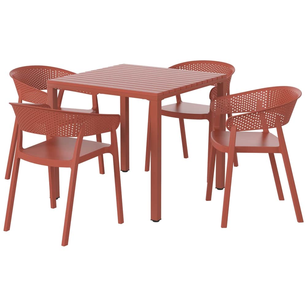 Frond and Form 4-Person Outdoor Square Dining Set