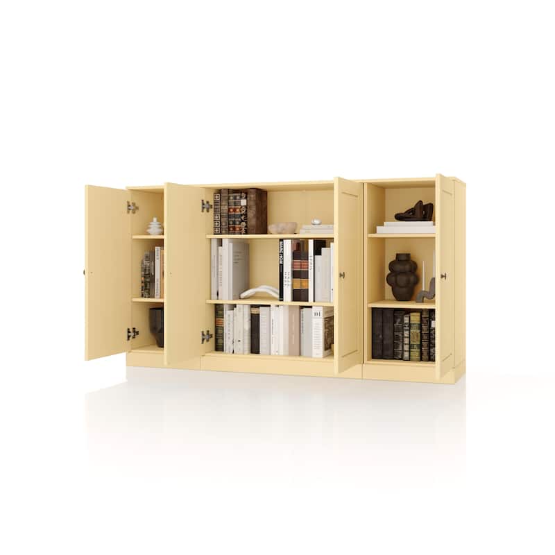 100% Solid Wood 65" Sideboard with Clear, Frosted Glass or Solid Wood Doors by Palace Imports