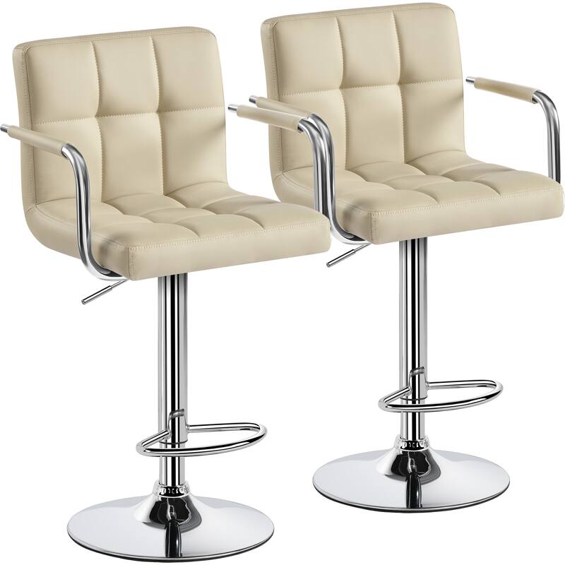 Yaheetech Bar Stools with 360-Degree Swivel and Adjustable Height- Set of 2