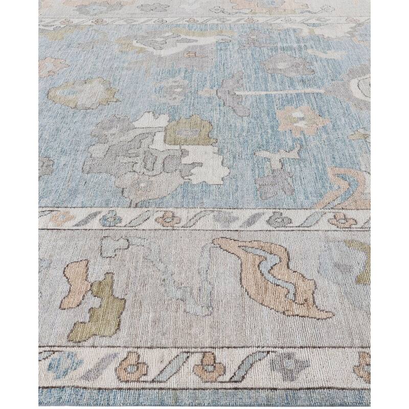 Oushak One-of-a-Kind Hand-Knotted Area Rug - Blue - 9' 2" x 12' 0"