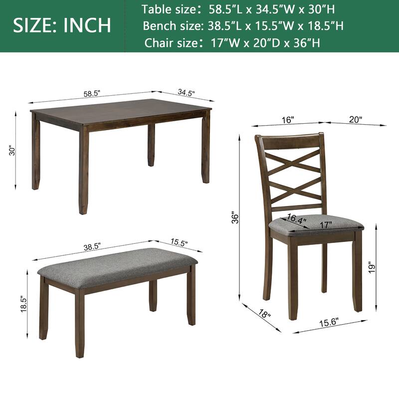 5-Piece Dining Table Set with 4 Chairs, Modern 4-Person Dining Table Set for Small Place, Kitchen, Dining Room