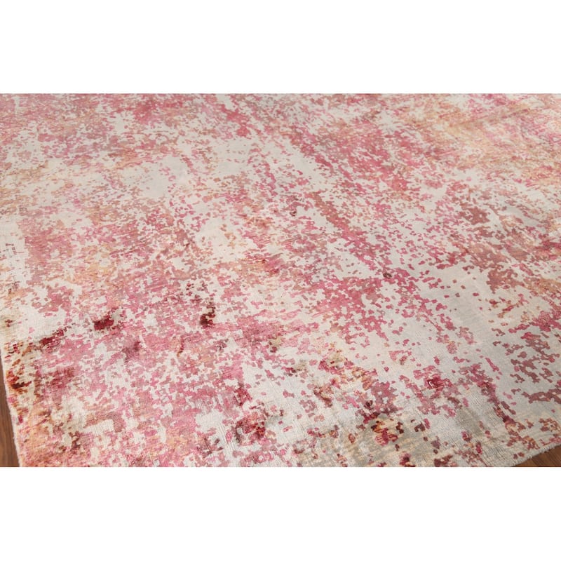 All-Over Modern Abstract Area Rug Hand-Knotted Wool Carpet - 8'5"x 9'11"