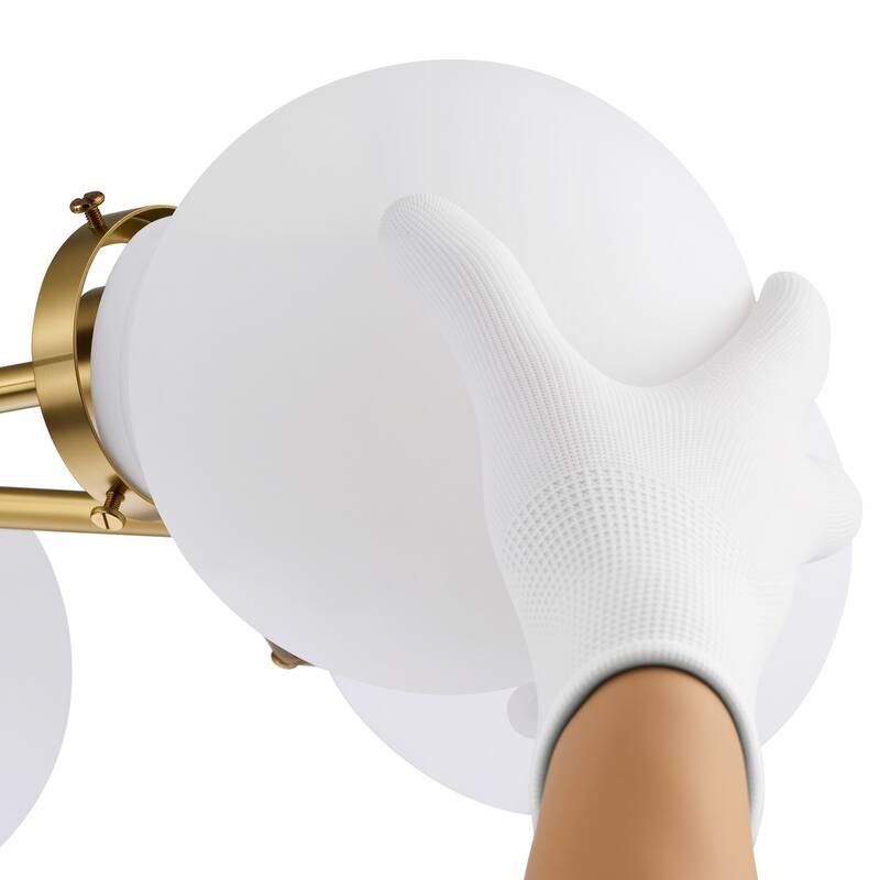 CO-Z Dimmable Modern Linear Sputnik Pendant Chandelier with Frosted Glass Globe Shades (6/8/12 - Light)