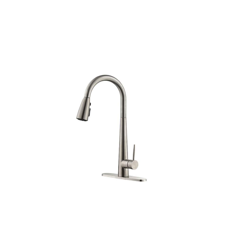 Single Hole Deck Mount Kitchen Faucets with Pull Down Sprayer
