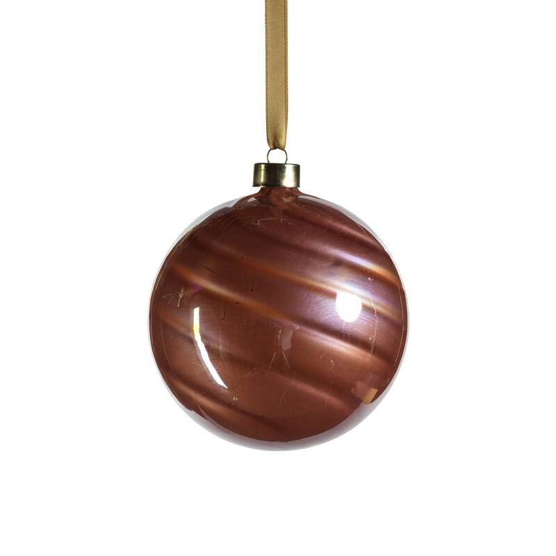 4.75" Pearl Luster Glass Ball Ornaments, Set of 4 - Pink