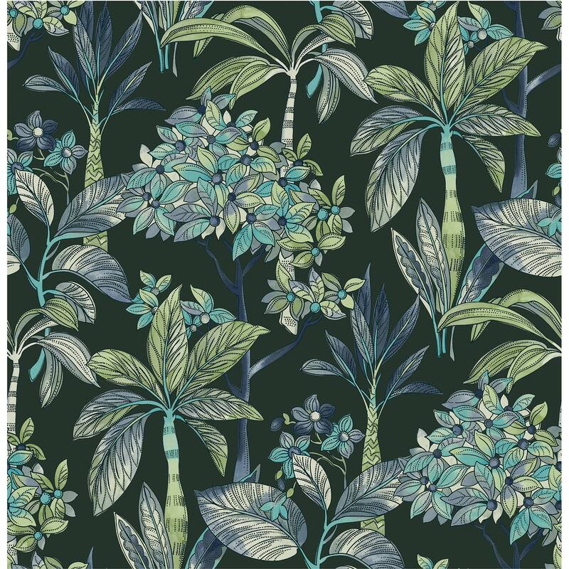 NuWallpaper Deep Green Panama Peel & Stick Vinyl Wallpaper - 216in x 20.5in x 0.025in