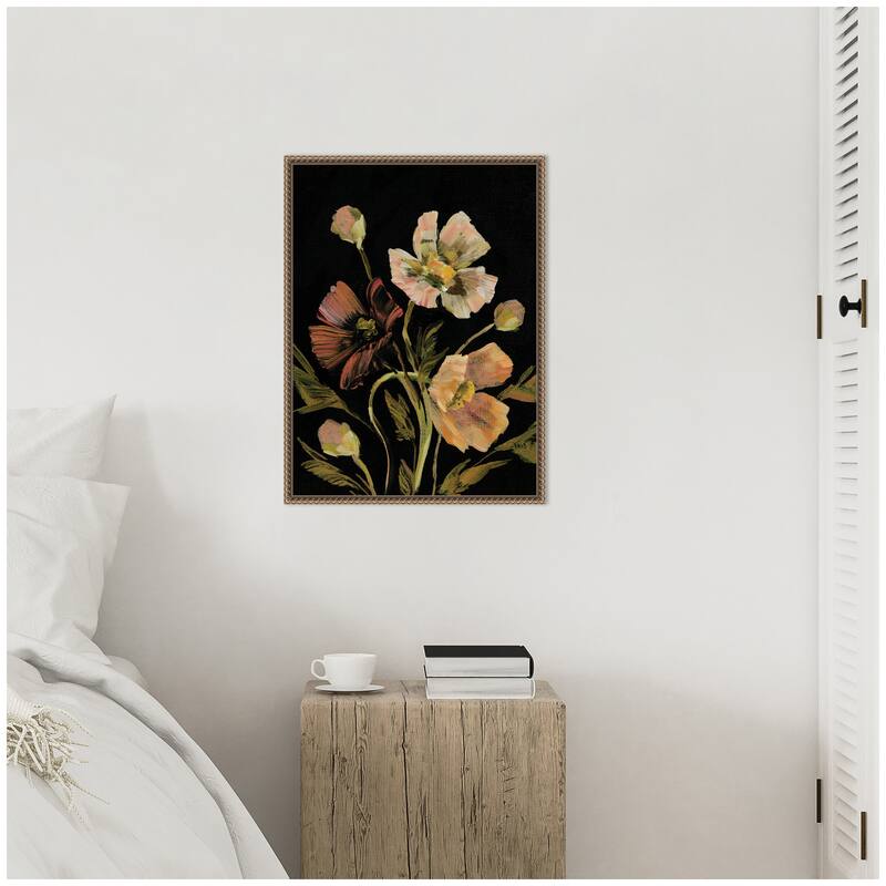 Kate and Laurel Sylvie Moody Floral 5 Framed Canvas by Annie Quigley
