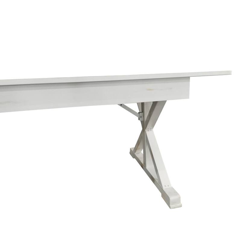 7' x 40" Rectangular Antique Rustic Solid Pine Folding Dining Table