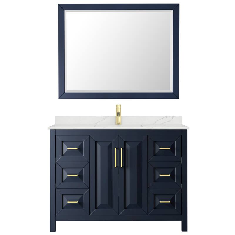 Daria 48-inch Single Vanity, Single Hole Quartz Top, 46-inch Mirror