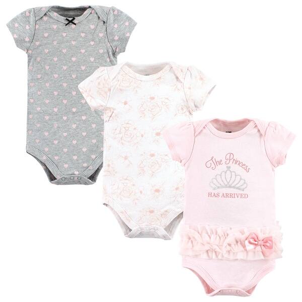 slide 1 of 1, Hudson Baby Infant Girl Cotton Bodysuits, Princess Arrived Tutu 18-24 Months - Princess Arrived Tutu