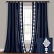 preview thumbnail 5 of 15, Lush Decor Luxury Modern Geo Linen Like Embroidery Border Window Curtain Panel