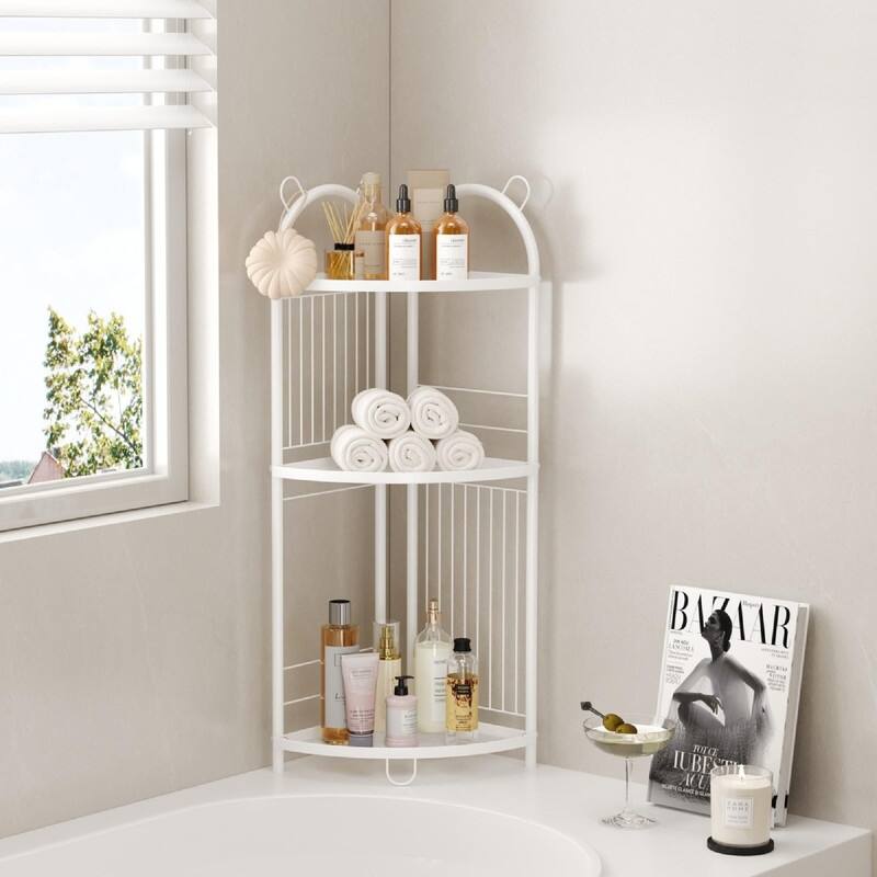 Storage Corner Shelf Unit - 9.84"D x 9.84"W x 32.08"H