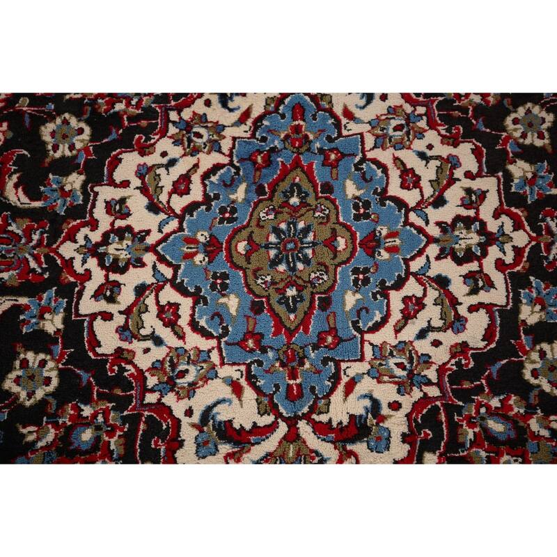 Traditional / Floral Red Kashan Turkish Rug Machine-Made Carpet - 9'7" x 12'11"