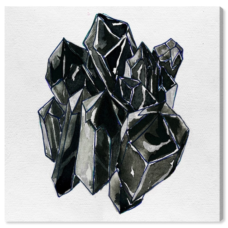 Wynwood Studio Canvas Abstract Precious Crystals II Black and Modern & Contemporary Wall Art Canvas Print