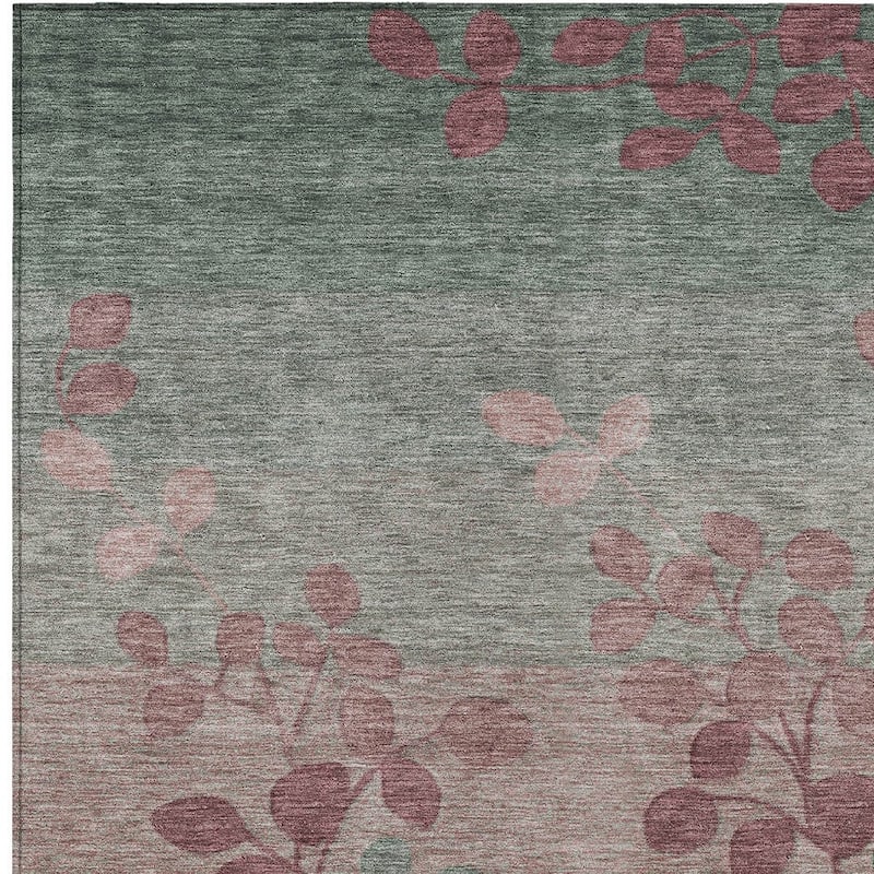 HomeRoots Floral Transitional Rectangle Outdoor Rug