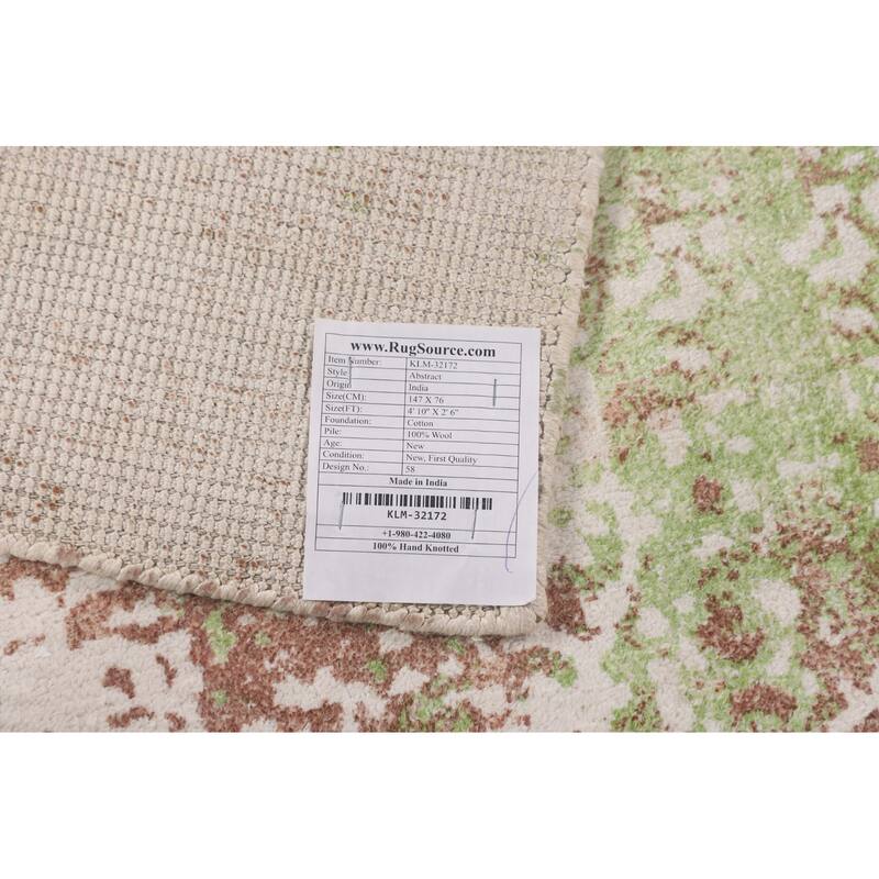 Multicolor Abstract Foyer Rug Hand-Knotted Accent Wool Carpet - 2'6"x 4'10"