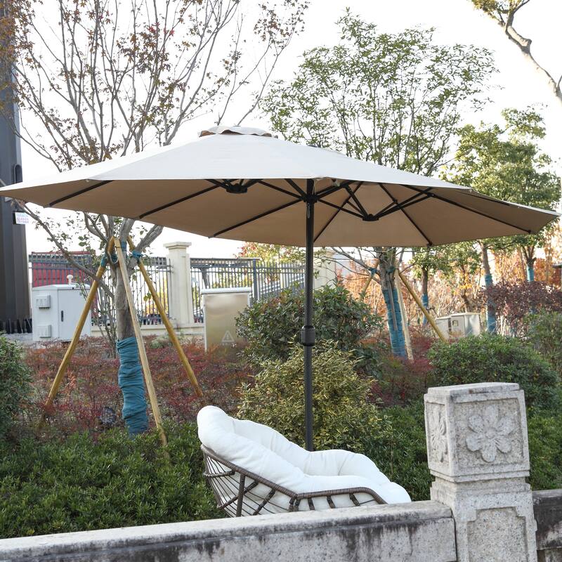 14.8 Ft Double Sided Outdoor Umbrella Rectangular Large with Crank(No Base)