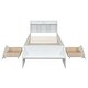 preview thumbnail 37 of 55, Solid Wood Platform Bed Frame Imitate Bridge Design Drawers