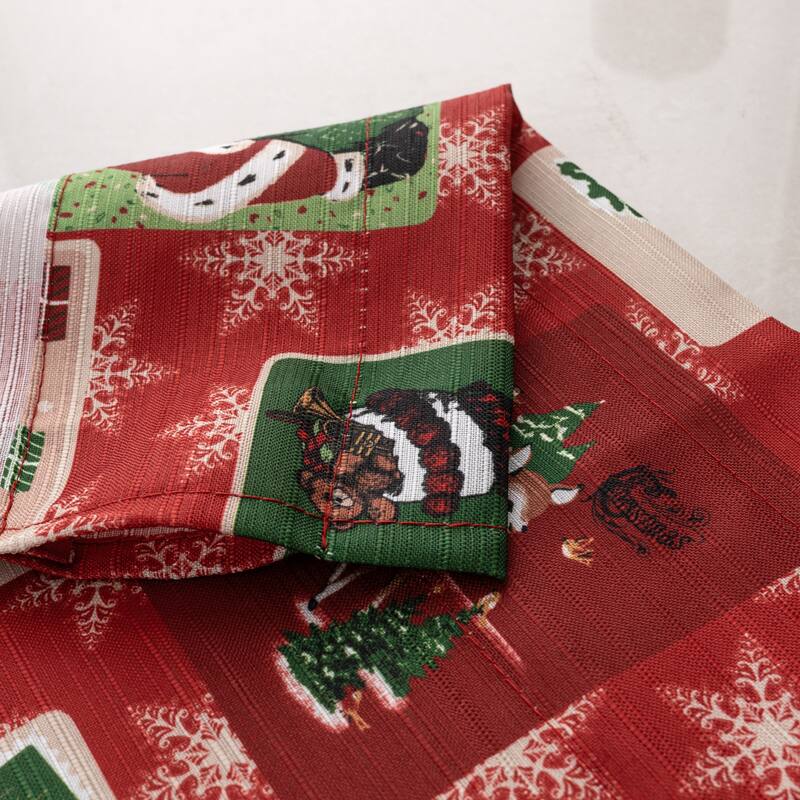 Vintage Patch Christmas Holiday Kitchen Curtain Set