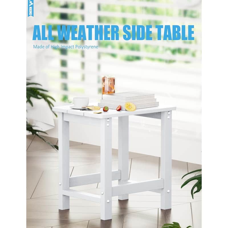 WINSOON Outside Adirondack Square Side Table, Weather Resistant Patio Tables Set Of 2